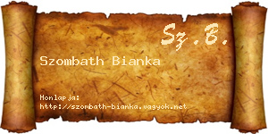 Szombath Bianka névjegykártya